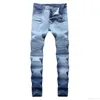 QNPQYX Jeans skinny strappati strappati da uomo Moda Jeans da uomo Slim Moto Moto Biker Causali Pantaloni da uomo in denim Hip Hop Jeans da uomo