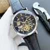 2021 Nya Luxury Mens Klockor Stort svänghjul 42mm Storlek Automatisk Mekanisk Klockdesigner Högkvalitativ Top Märke Moon Fas Leather Strap Fashion Present Style One