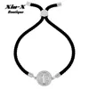 Fil rouge Virgin Mary Pendante Charms Bracelets pour femmes corde noire chaîne de main ajustée Catholic Faith Charm1155898