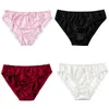 Roupas de academia calcinha feminina de cetim tipo biquíni cueca respirável cor lisa LMH66