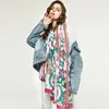 Scarves 2021 Women Keep Warm Cotton Linen Scarf Lady Soft Wraps Sunflower Print Shawls Female Elegant Hijab 180x90cm