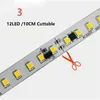 Tira de luces Led SMD 2835 de alto voltaje de 220V, 120LED/m, no resistente al agua, 8MM, 10MM de ancho para decoración del hogar, 3000K, 4000K, 6000K