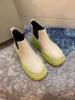 The new rubber Short boots jelly color Half shoes bottom 6 cm high help thick Whole Round Toes Plain Luxury goods size 35 to 32993025