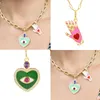 Roxi Färgglada Emalj Dainty Chain Choker Halsband för kvinnor Emaljed Heart Pendant Smycken Tillbehör Valentines Present