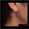 Dangle Chandelier Drop entrega 2021 Mulheres Moda Tassel Star Pingente Brinco Ouro Sier Cor Elegante Cristal Brincos Longos Fine Jewelry G