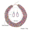 Boucles d'oreilles collier 2021 mode bohême Costume bijoux multicouche perles ensemble Long Satement collier ras du cou colliers pour les femmes