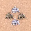 120 pièces Antique argent Bronze plaqué double face éléphant pendentif à breloques collier à faire soi-même Bracelet Bracelet résultats 13*12mm