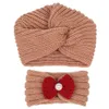 Band Band Bandeau Band Bandes à cheveux avec chapeau de maman 2pcs Set Enfants Couleur Solide Couleur Srotte Srotch Sroetch Chaud Sreet Chaud pour filles KBH344