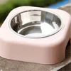 Enkel Pet Cat Dog Bowls Rostfritt Stål Design Valp Foder Basin Schnauzer Teddy Bichon Husdjur Tillbehör