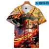 Men's Baseball Jersey 3d T-shirt Printed Button Shirt Unisex Summer Casual Undershirts Hip Hop Tshirt Teens 035