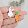 White Rabbit Carrot Brooch Pins Enamel Cartoon Lapel Pin for Women Men Top Dress Cosage Fashion Jewelry Will and Sandy