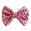 Paljett hår båge klipp 5 tum stora glittrande glitter reversfile sequined rainbow bows alligator hårstrån barrettes tillbehör för b2213583