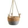 Woven Rattan Hanging Planter Flower Pot Plant Basket Balcony Garden Home Decor 210922