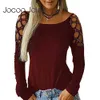 Jocoo Jolee Spring Hollow Out Koszulka z długimi rękawami Damskie Topy i bluzki plus samice tunik