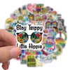 10 / 50pcs divertente stile hippy adesivi graffiti cartone animato decalcomanie fai da te skateboard chitarra laptop moto kid autoadesivo giocattolo regalo auto