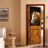Wallpapers Kreativer Umweltschutz 3D Pferd Türaufkleber renovierte selbstklebende Schlafzimmerwand