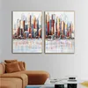 Colorful Poster Building Canvas Prints Landscape Painting Wall Art Pictures For Living Room Modern Home Decor Indoor Decoration