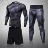 Gym Men's Running Set Fitness Sportswear Athletic Physical Training Clothes Sports Suits Workout Jogging Rashguard Men's Kit 211006