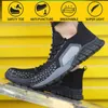 Safety Shoes Men's Anti-smashing Anti-piercing Protection Security Work Summer Breathable Deodorant Non-slip 211217