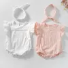 Vêtements d'été pour bébés barboteuses avec bandeau né filles body vêtements pour bébés filles 210429