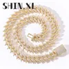 18mm Miami Lock Thorn Cuba Link Kedja Iced Out Zircon Gold Silver Plated Mens Fashion Cuban Halsband