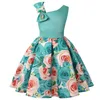 Summer Kids Flower Sukienki Dla Dziewczyn Boże Narodzenie Dzieci Odzież Dress Princess Birthday Wedding Party Girl Spódnica z łukiem 20220224 H1