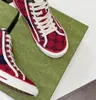 2021 Designer Tennis 1977 Sneakers Kvinnor Flicka Running Skor High Tops Canvas Luxury Beige Blue Wash Jacquard Denim Ace Gummi Solor Broderad Retro Casual med låda