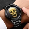 Lige Skeleto Men Watch Top Brand Casual 3d Skull Full Steel Impermeabile Sport militare Orologio da polso al quarzo maschile Relogio Masculino Q0524