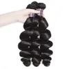 Achetez 3 paquets obtenez une fermeture Extensions de cheveux lâches profondes paquets de cheveux humains brésiliens avec fermeture vague lâche Yaki droite Wate8333607