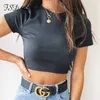 Fsda o nek brei wit gewas top vrouwen zomer casual t-shirt Basic Sexy Streetwear Ribber zwarte korte mouw tops y0629