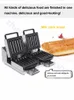 Aço inoxidável 6 pcs Waffle Hot Dog Maker Comercial Elétrica Waffle Máquina Temperatura Temperatura Tempo Controle Não-Stick 800W Cozinha Eletrodomésticos