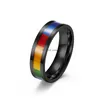 Arc-en-ciel Gay anneau bande doigt en acier inoxydable anneaux pour hommes femmes bandes de mariage or noir bijoux de mode Will et Sandy