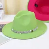 Skąpy brzegi hats diamentowy zespół Fedora for Women Jazz Hat Unisex Fedoras Fashion and Men Rock Star226Y