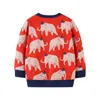 Compteurs de saut de saut de coton en coton Sweatshirts avec broderie alpaga Kids à manches longues Pulls d'hiver Toddler Tops 210529