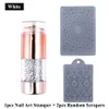 Fashion Nail Art Templates Seal with Scrapers 3 pcs Set DIY Double Head Nails Stickers Stampers Manicure Tools