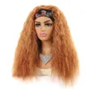 Synthetic Wigs Boymia Headband Scarf Wig Corn Kinky Curls Fashion Brown Hair For Black White Women Cosplay WWM01960