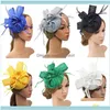Funky Hairpins Aessory Tools Products Women Feather Fascinator Party For Wedding Elegant Pillbox Hat POGRAPHY Gift Net Huvudband Huvudbandet Cocktail Banque