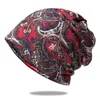 Beanie/Skull Caps LDSLYJR 2022 Herfst Winterprint Katoenschedels Cap Beanie Hat Solid Color Turban Scarf Dubbel gebruik voor vrouwen 23 Pros22