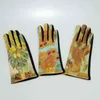 Van Gogh Olieverf Handschoenen Vrouwen Digital Print Party Wanten Luxe Merk Borduurwerk Touchscreen Handschoen Femme Fietsen Guantes
