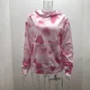 Prodotti autunnali e invernali da donna Moda Tie-dye Felpa con cappuccio allentata a maniche lunghe Felpe con cappuccio femminili Pullover casual 210517