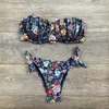 Печать повязки без бретелек женские купальники Bikinis женщины купальник сексуальный бикини бразильский набор бикини размер купальники 210712