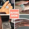 hon 3 stycken 925 Sterling Silver Wedding Rings for Women 2 1Ct AAAAA CZ Förlovningsring Set Classic Jewelry Size 5-12 211014278Q