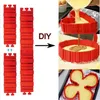 4PCSSet Bakslang Siliconen Cake Mold Tool Diy Magic Hart Schaduw Rechthoekige ronde ronde mallen Pastry Gereedschap keuken koken AC2796515