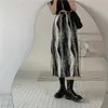 Kjolar Kvinnor Retro Sommar Slim En Linje Hög Midja Pläterad Tie Dye Skirt Mid Längd Fashion Chic Mujer Faldas Elegant 210610
