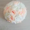 6 "15 cm künstliche rose seide blume küssen kugeln weiße blumen ball für weihnachtsschmuck hochzeitsfest dekoration 16 farbe