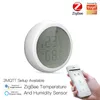 Tuya zigbee sensor inteligente de temperatura e umidade display lcd alimentado por bateria com aplicativo smart life alexa google home a56