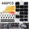 446pcs / definir automotivo rivet plástico carro fender pára-choques interior tensão painel de porta pino clips kit acessórios fixador clipe