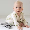 Baby Organic Cotton Romper Long Sleeve Kids Brand Design K* Infant Jumpsuit Lemon Cherry Pattern Clothes 210619