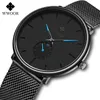 WWOOR Fashion Mens Watches Top Brand Luxury Quartz Watch Men Casual Slim Mesh Steel Waterproof Sport Watch Relogio Masculino 210527