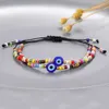 Handgefertigtes geflochtenes böses blaues Auge, Armband, Kette, Elefant, Baum des Lebens, Charm, Regenbogen-Rocailles, Armbänder für Frauen und Mädchen, Bijoux Femme